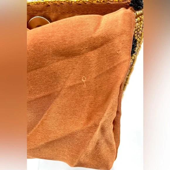 Vintage Tiger Striped Glass Beaded Crossbody Purse Dance Club Party Cocktail Bag - Picture 11 of 15